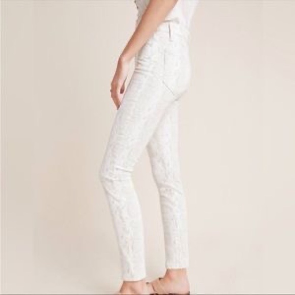 LIKE NEW PAIGE Hoxton Ultra Skinny Jean Sonoran Snakeskin Print‎ 27 White/Tan - Picture 2 of 16